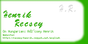 henrik recsey business card
